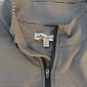 Peter Millar Black and White Striped Pullover
